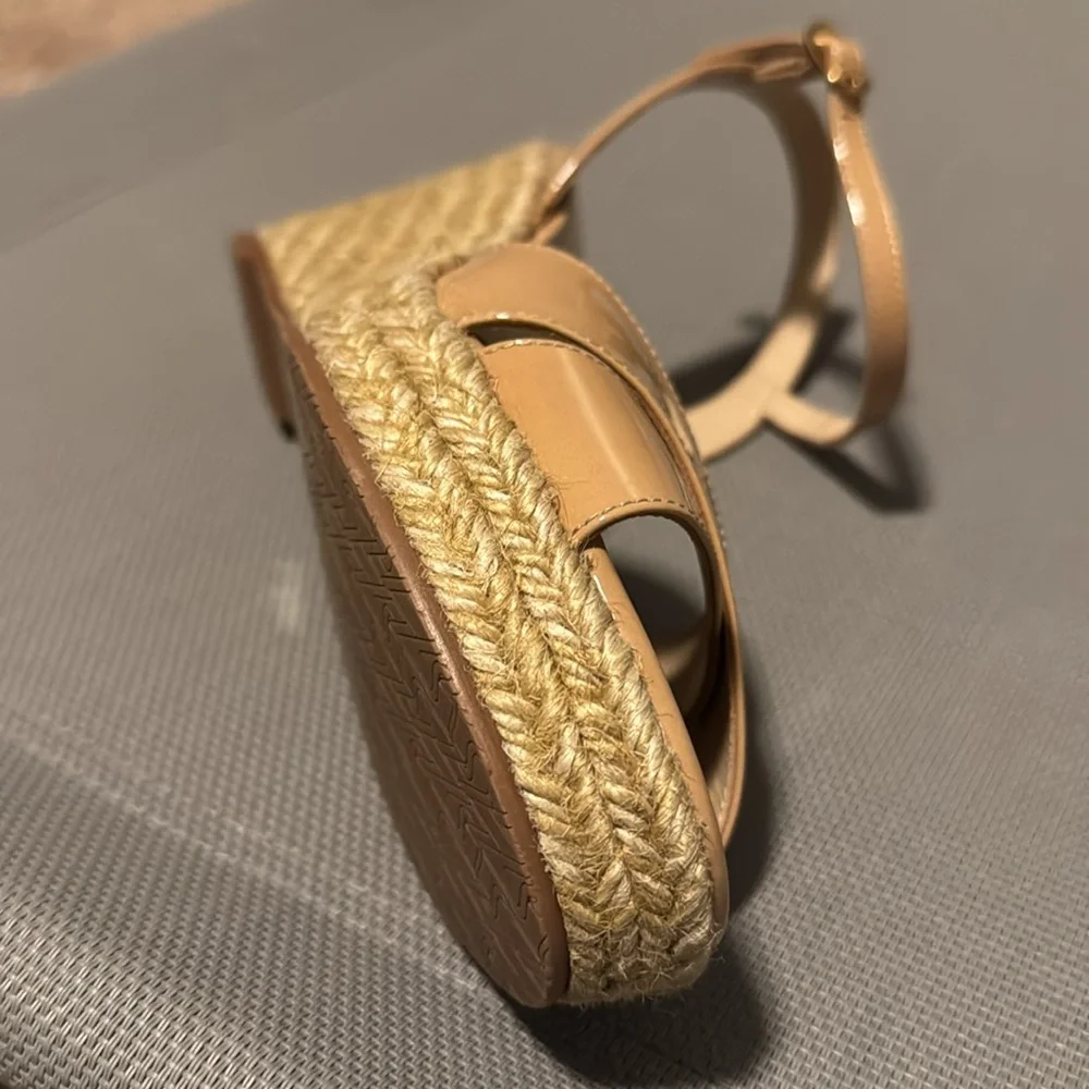 Stuart Weitzman Rosemarie Patent Leather Platform Espadrille Wedge Sandals, new - Picture 4 of 6